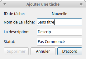 Add/edit task in French
